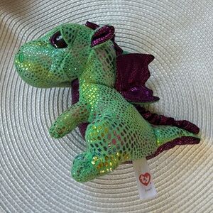 Ty Sparkle Dragon Plush in Green and Purple